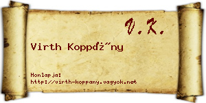 Virth Koppány névjegykártya